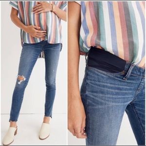 Madewell Maternity Skinny side panel raw hem jeans